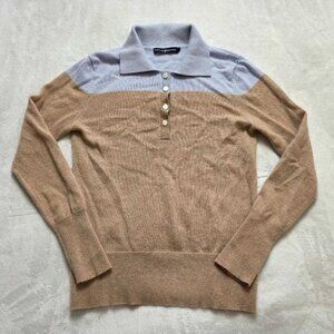 S (fits like XS Anthropologie x Pure Cashmere NYC two tone cashmere polo sweater